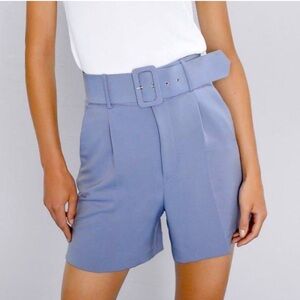 NWT Zara Belted Shorts in Periwinkle SZ XS